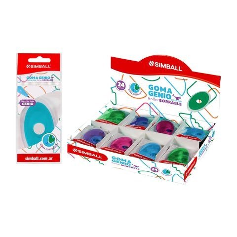 Producto - GOMA DE BORRAR GENIO PARA ROLLER BORRABLE CAJA X24 UNIDADES SIMBALL