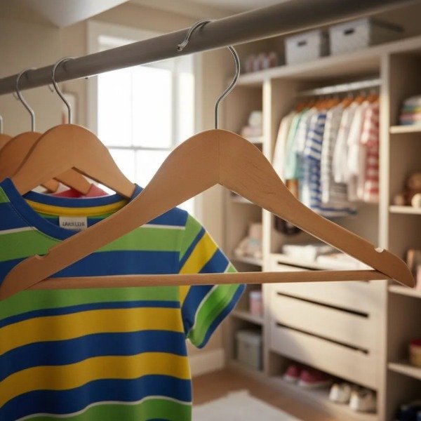 Producto - percha importada de madera 43 cm laqueada roble