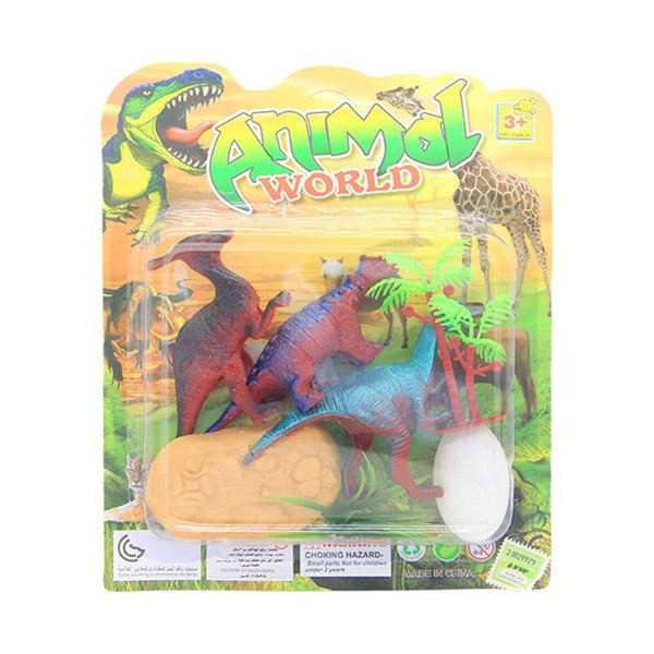 Producto - Dinosaurio x3 con Huevo y Fauna