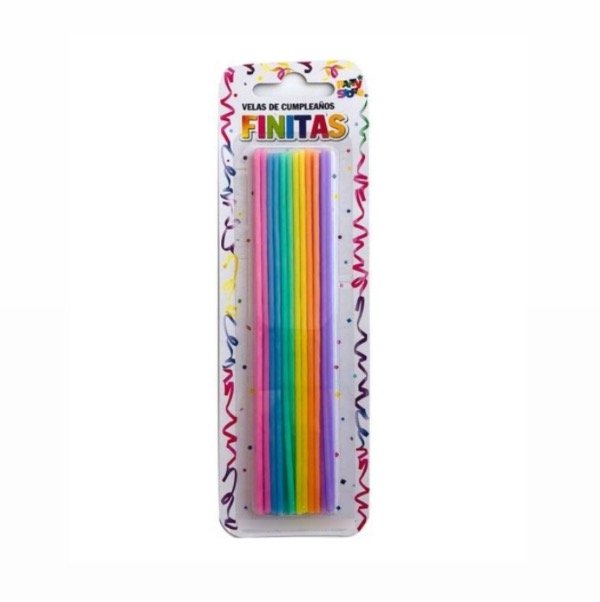 Producto - VELAS FINITAS 17cm NEON - BLISTER x 24 UNIDADES