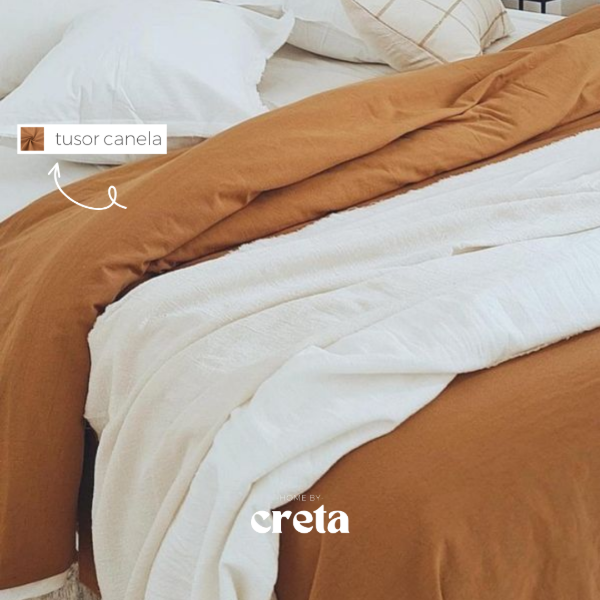 Producto - Funda Edredón Reversible Canela/Tiza