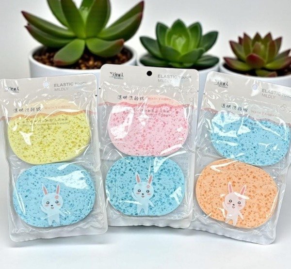 Producto - ESPONJA FACIAL 2PCS ELASTIC MILDLY