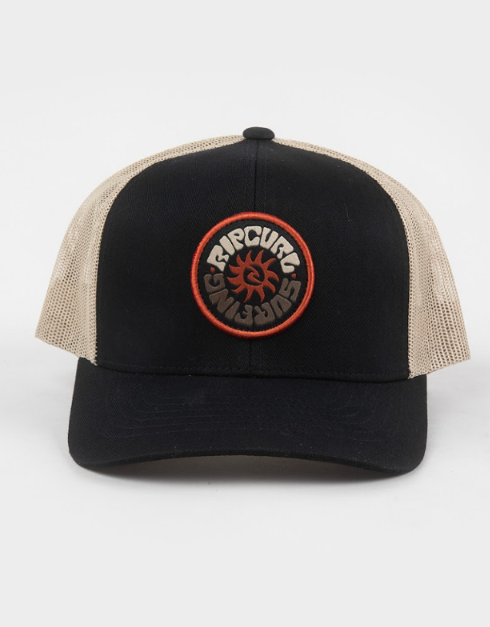 Producto - Wetsuit Icon Trucker Negra y Beige con Logo con Bordes Naranja - 1