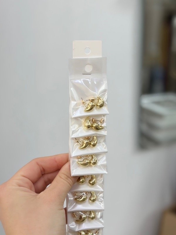 Producto - Aro gota acero dorado
