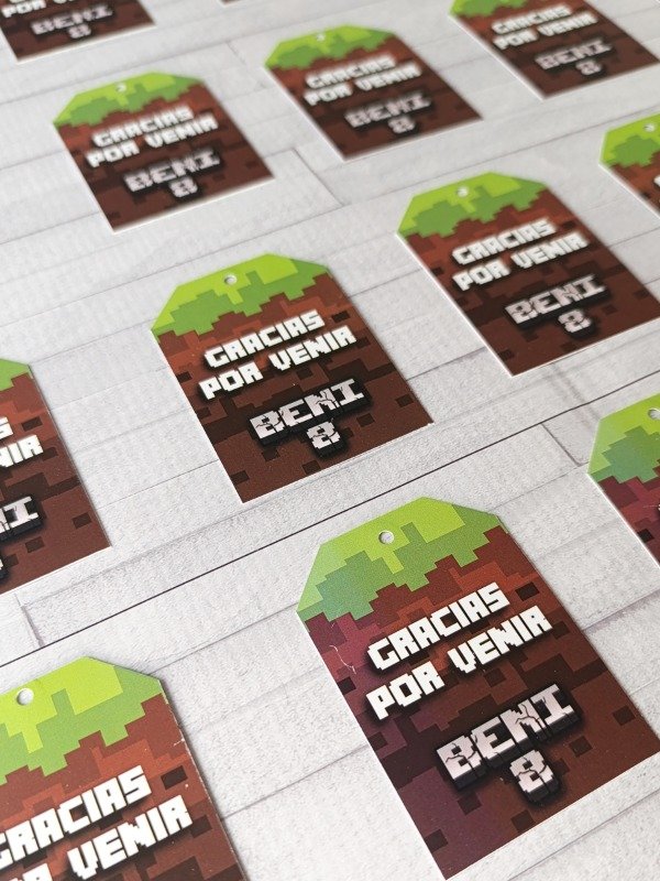 Producto - Tag Cumpleaños [Modelo Minecraft] - 4