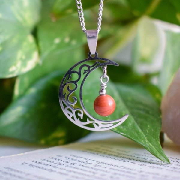 Producto - Collar Luna con Jaspe Rojo
