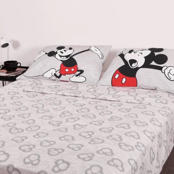 Producto - Juego de sábanas 2 plazas Mickey Gray Piñata