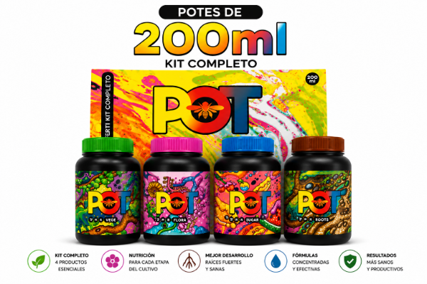 Producto - Pack Pot 200ml (Roots Vege Flora Sugar)