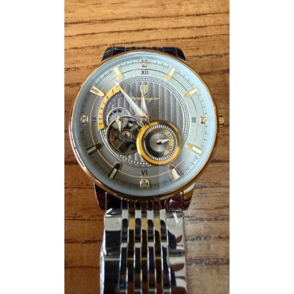Producto - Reloj para hombre automático con el mecanismo a la vista, acero - 1