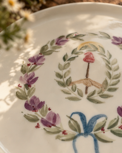 Producto - Plato grande Escudo nacional florido - 3