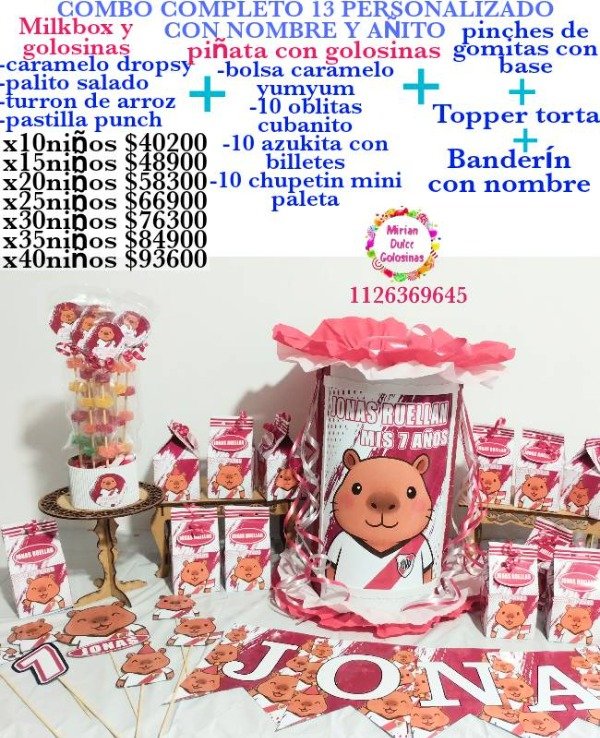 Producto - Combo cumpleaños 13 capybara