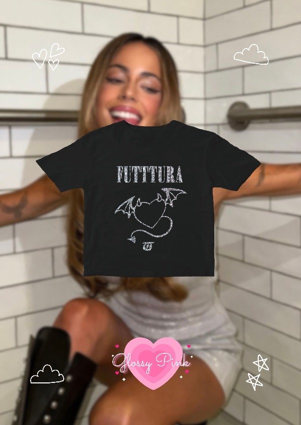 Producto - Baby Tee Corazón - VINILO TEXTIL GLITTER