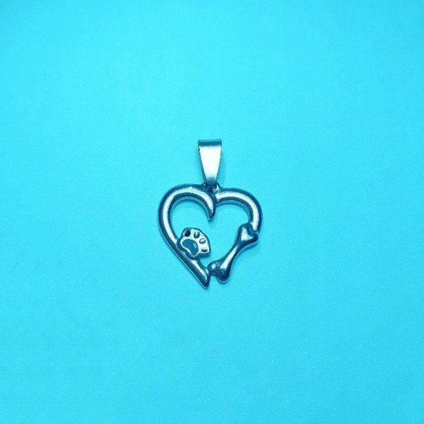 Producto - Dije Corazón Huellita y Hueso
