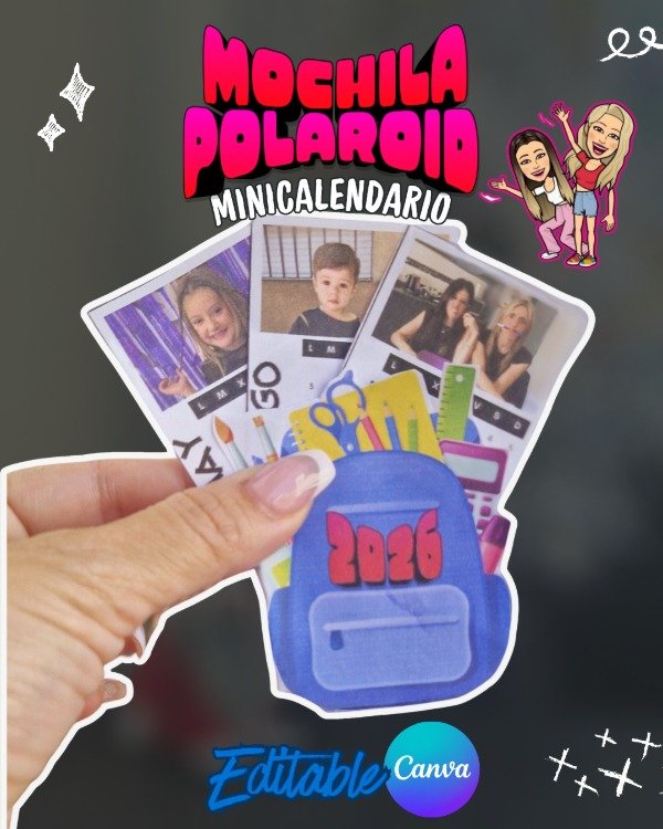 Producto - MINI CALENDARIO MOCHILA POLAROID EDITABLE