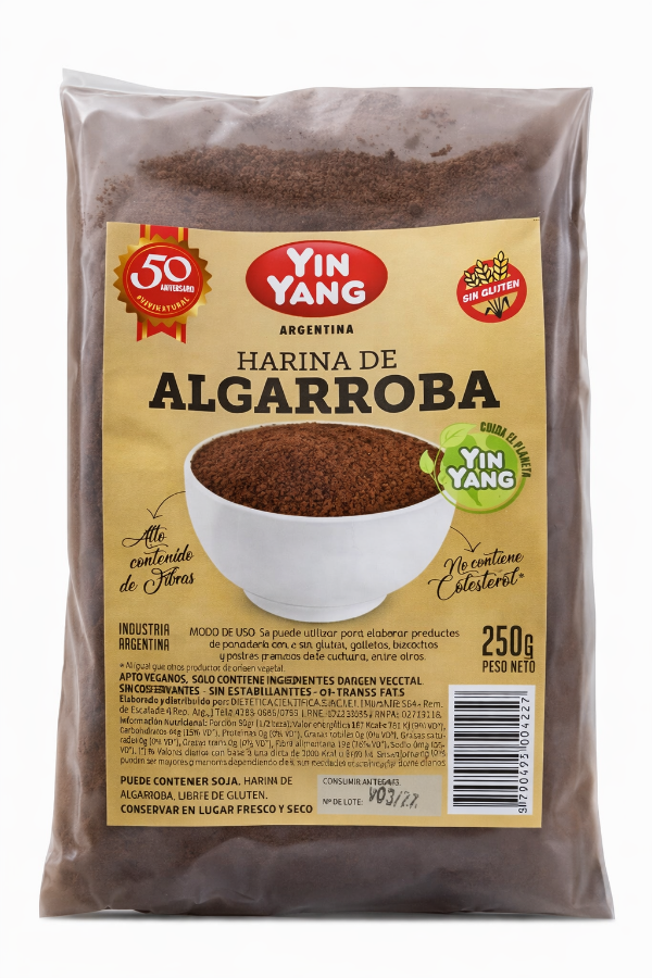 Producto - HARINA DE ALGARROBA POR 250GR YIN YANG