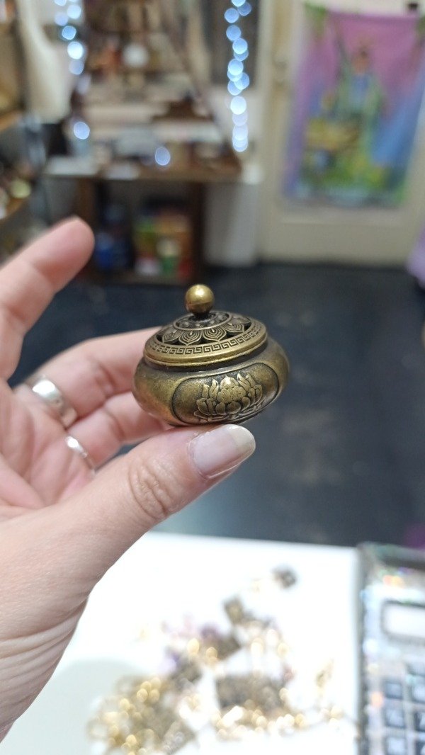 Producto - Mini sahumador porta cono bronce