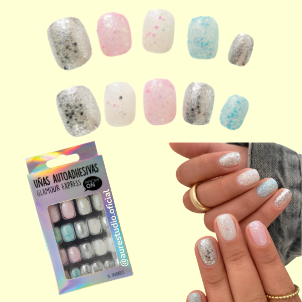 Producto - UÑAS AUTOADHESIVAS GLAMOUR 24 PIEZAS
