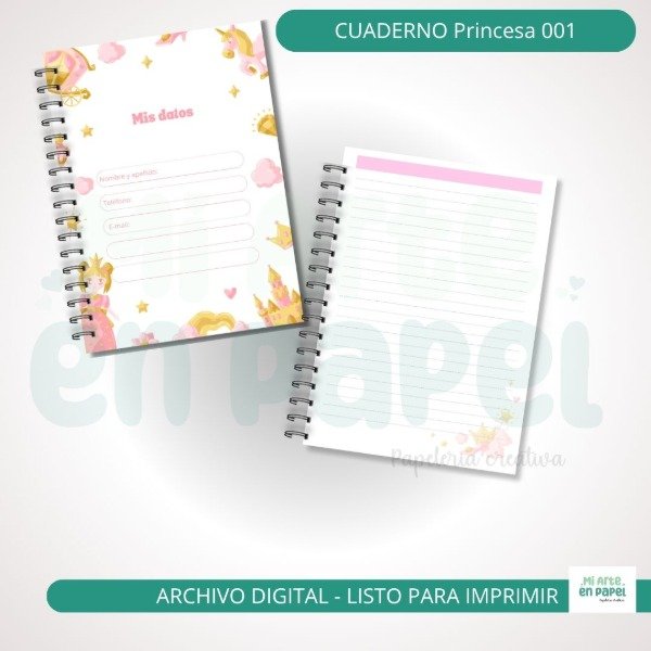 Producto - Interior cuaderno Princesa 001
