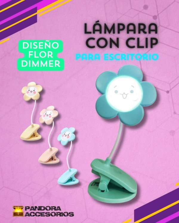 Producto - Lámpara Con Clip Para Escritorio Diseño Flor