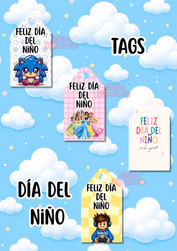 Producto - TAGS dia del niño X 16 UNIDADES mix - 1