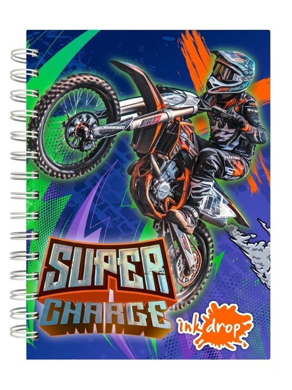 Producto - Cuaderno A5 - 100 Hojas Rayadas - Tapa Dura Espiral - MOTOCROSS