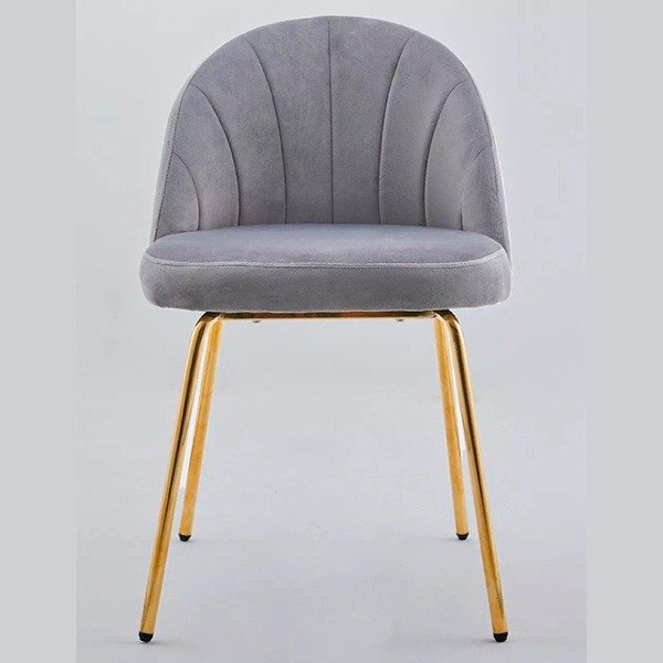 Producto - Silla Sybil Shell patas doradas Gris Oscuro