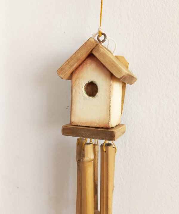 Producto - Casita llamador de viento bambú (techo natural)