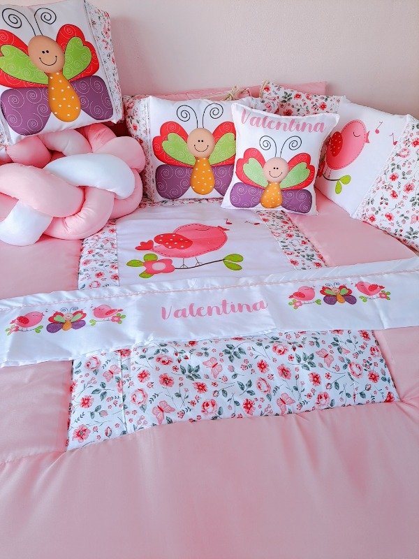Producto - Set de cuna Pajaritos y mariposas