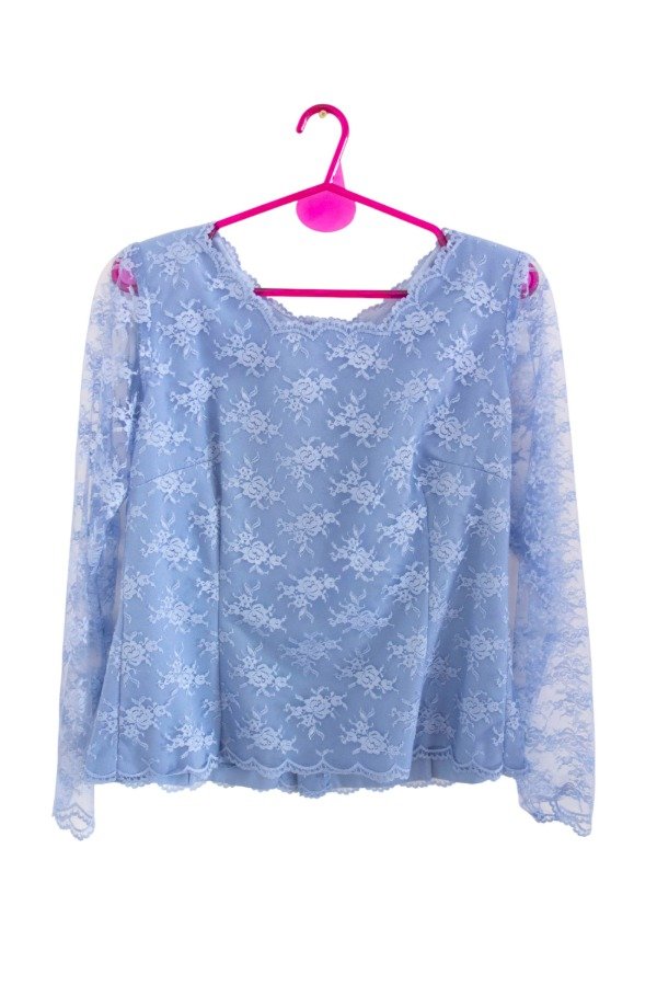 Producto - CAMISA ENCAJE CELESTE