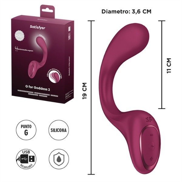 Producto - Vibrador Punto G y Clítoris Satisfyer G For Goddess 2  (Recargable) - 5