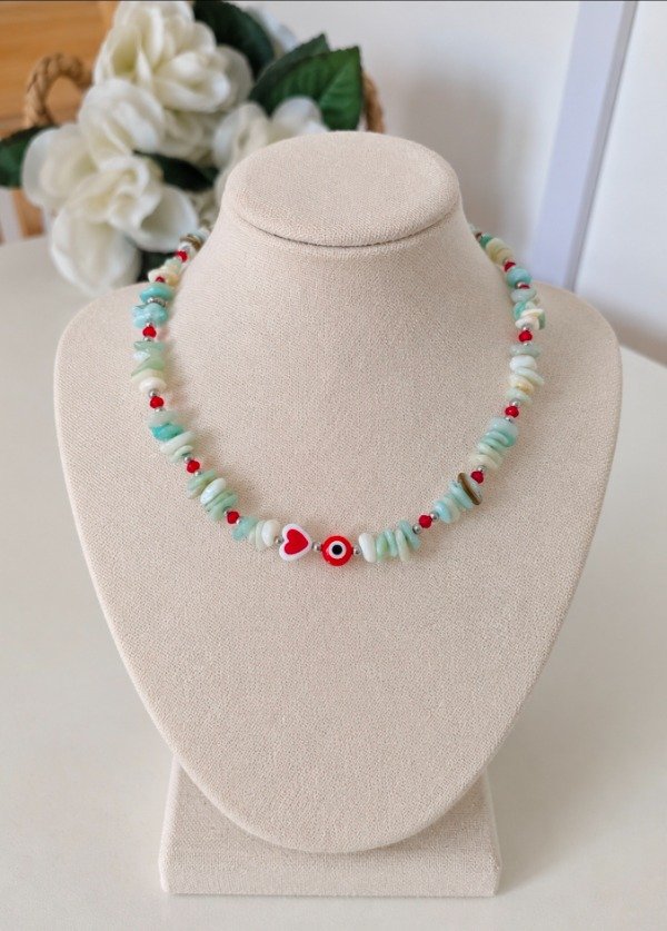 Producto - Gargantilla Amazonita Ojo Rojo - 0