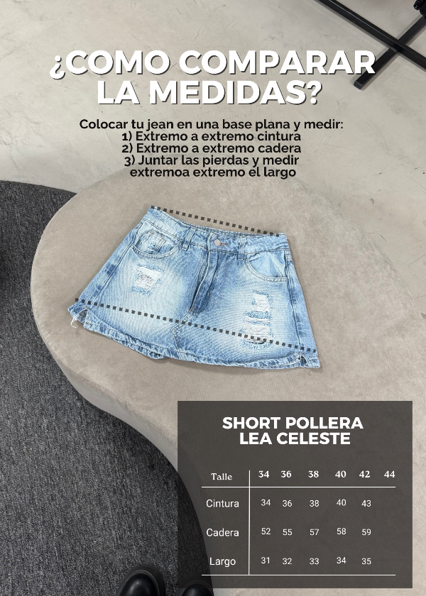 Producto - Short Pollera Lea Celeste - 3