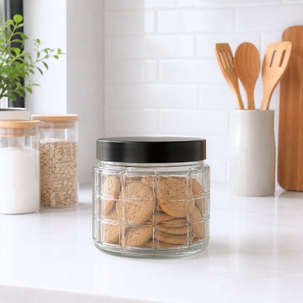 Producto - FRASCO CUADRILLE VIDRIO TAPA NEGRA 700 CC - 0