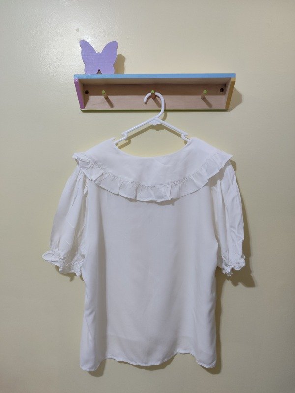 Producto - Blusa Blanca con Volados en el Cuello - 3