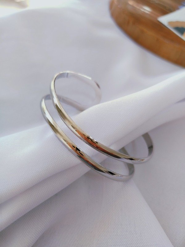 Producto - Brazalete doble plateado