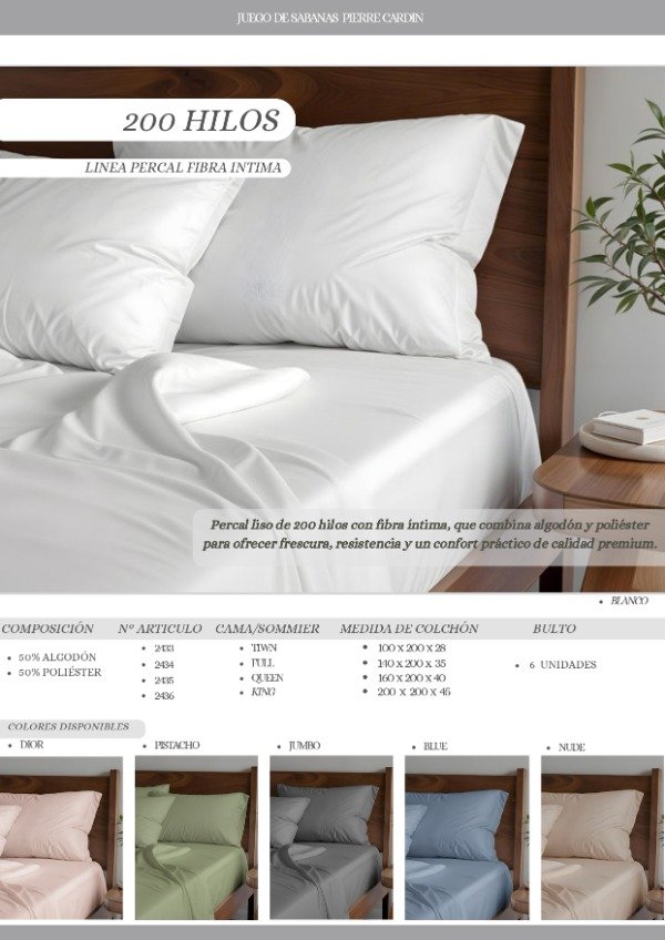 Producto - Sábanas de 200 hilos Poliéster - Algodón