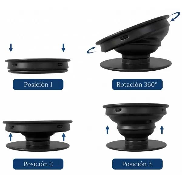 Producto - Soporte para celular - PopSocket y PopClip incluidos - Negro - Soul - 3
