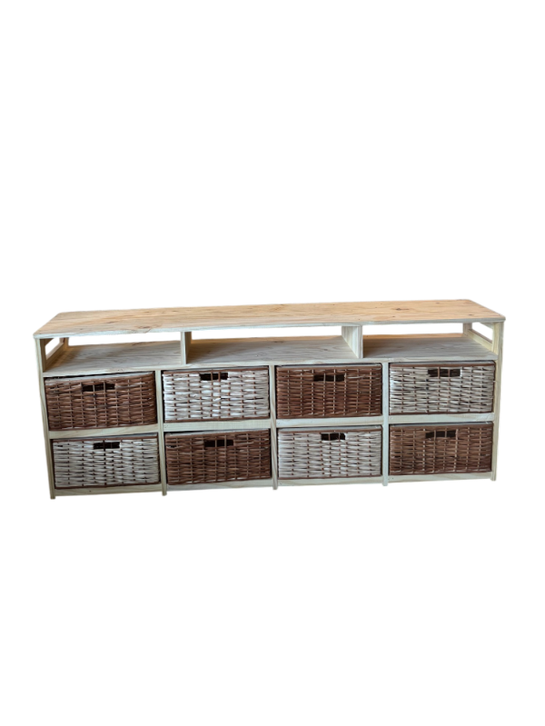Producto - Rack Tv Organizador Canastero De 8 Cajones