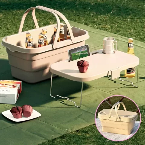 Producto - Conservadora/canasta plegable con mesa