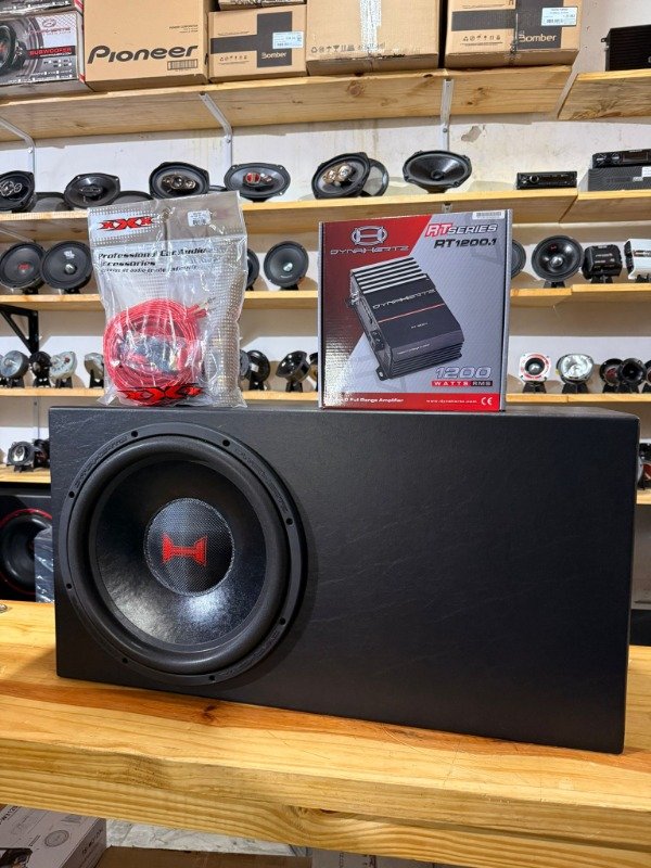 Producto - COMBO SUB 15" DYNA H115 700RMS + POTE DYNA RT1200.1 + CABLES + CAJON DUCTADO MDF