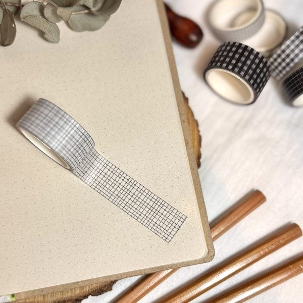 Producto - Washi Tape - Cuadrícula Blanca 2cm