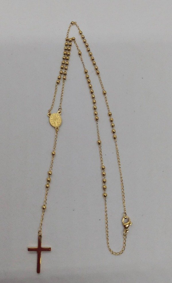 Producto - Rosario collar dorado con cierre