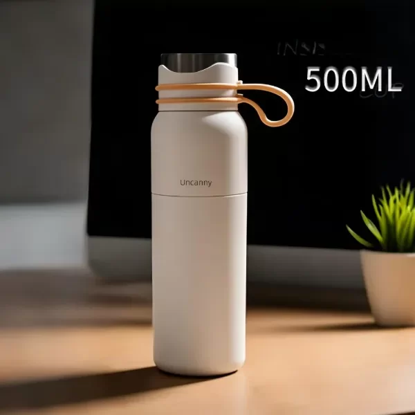 Producto - Botella termica acero inoxidable 500ml blanca!