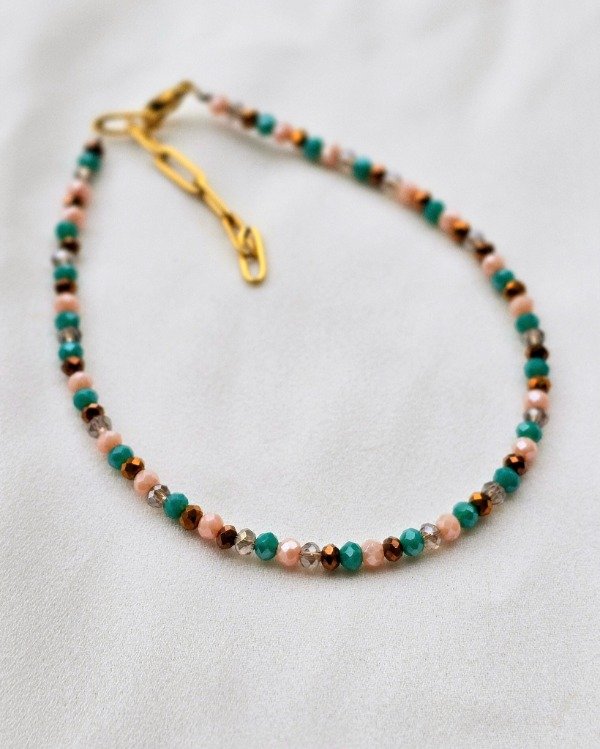 Producto - Tobillera aqua dorada