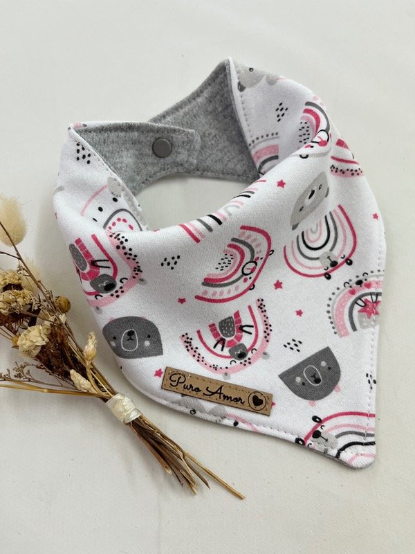 Producto - Bandana arcoíris gris y rosa