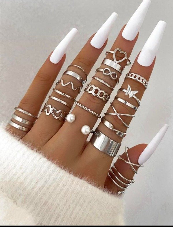 Producto - Set de 22 anillos para foto plateados