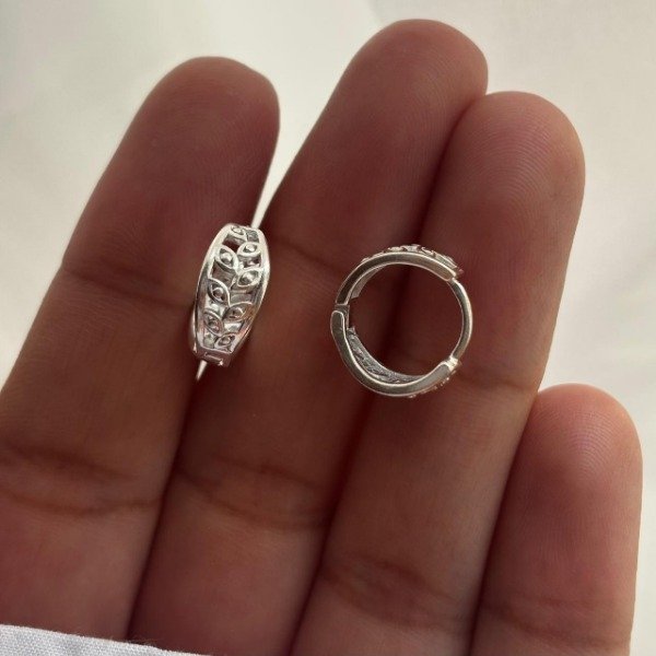 Producto - Argollas de Plata hojitas (cod. 896)