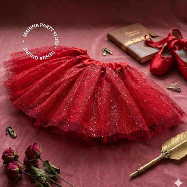 Producto - Tutú rojo con brillo