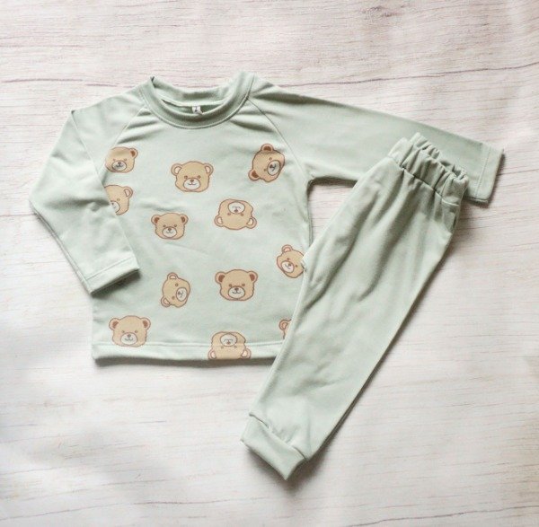 Producto - CONJUNTO PIJAMA TERMICO MENTA OSITOS