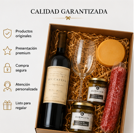Producto - Caja de Regalo DV Catena Malbec Malbec + Copa de Cristal + Picada Gourmet - 4